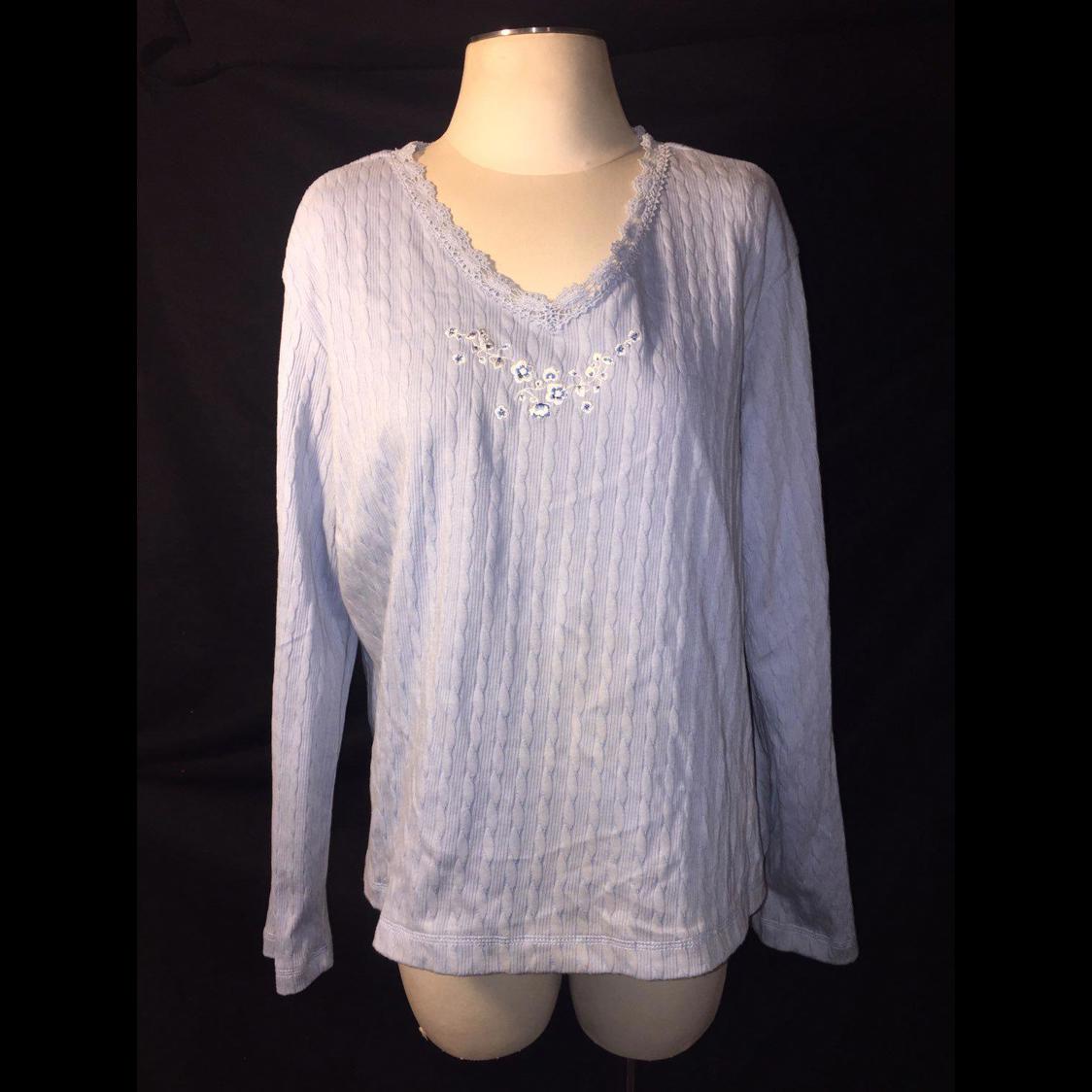 Secret Treasures Sweater Womens 1x Blue Vintage